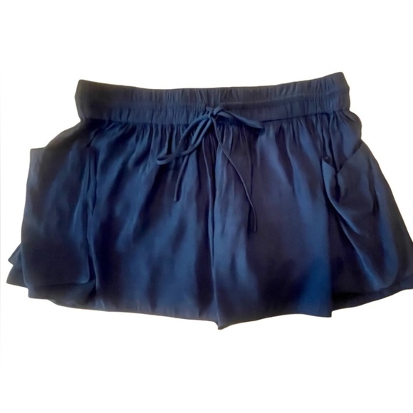 RAMY BROOK August Silk Boho Black Shorts Pockets Size Large Sexy Boho Tie Waist - Picture 2 of 10